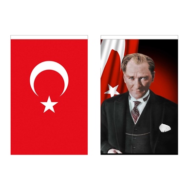 50x75 cm  Türk Bayrak + Atatürk Poster 101