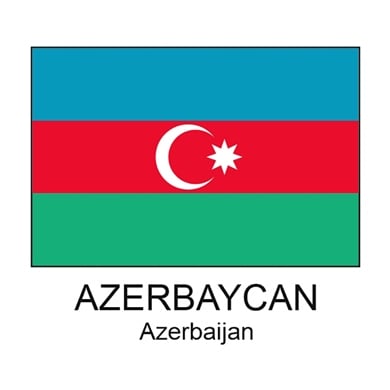 Trio Avm Azerbaycan Ülke Bayrağı 20 x 30 cm Raşel Kumaş