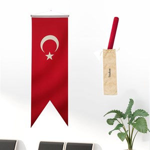 Trio Avm 50 x 150 cm Kırlangıç Türk Bayrağı Saten Kumaş 