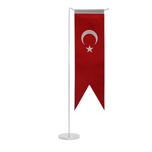 Trio Avm 8 x 30 cm Masa Üstü Kırlangıç Türk Bayrağı Saten Kumaş 