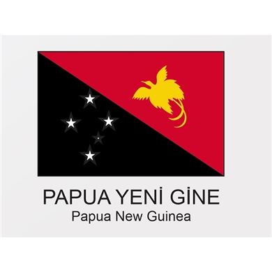 Trio Avm Papua Yeni Gine Ülke Bayrağı 20 x 30 cm Raşel Kumaş