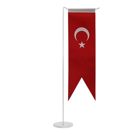 Trio Avm Masa Üstü Kırlangıç Türk Bayrağı Saten Kumaş 8 x 30 cm